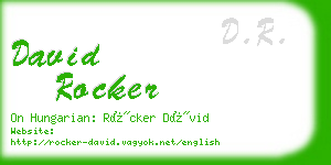 david rocker business card